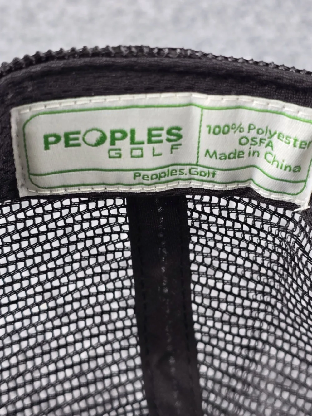Peoples Golf Est. 2008 Black Trucker Mesh Golf Hat Cap Snapback
